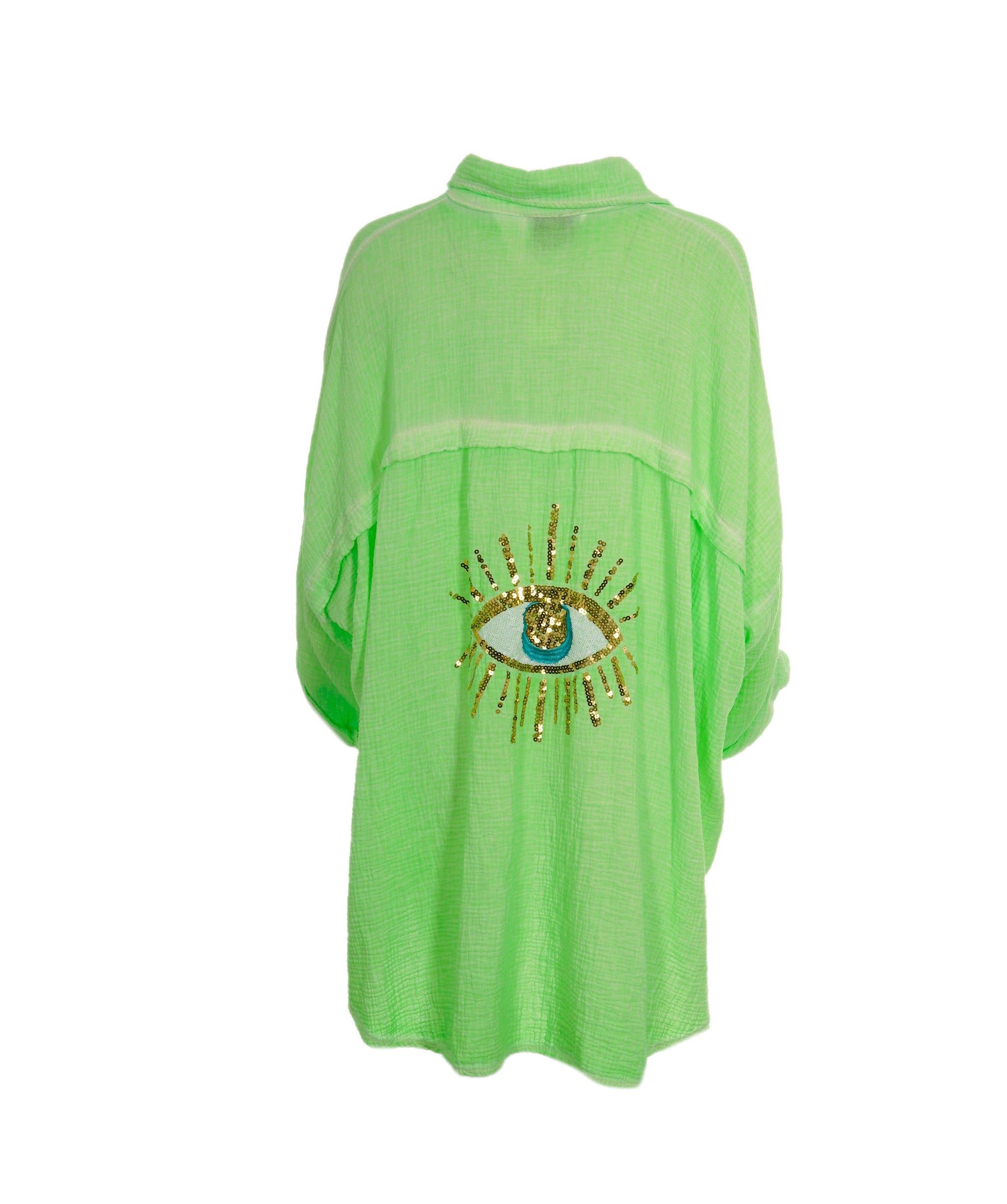 Luxury Promise Cleo neon green sequin eye shirt ASL8283