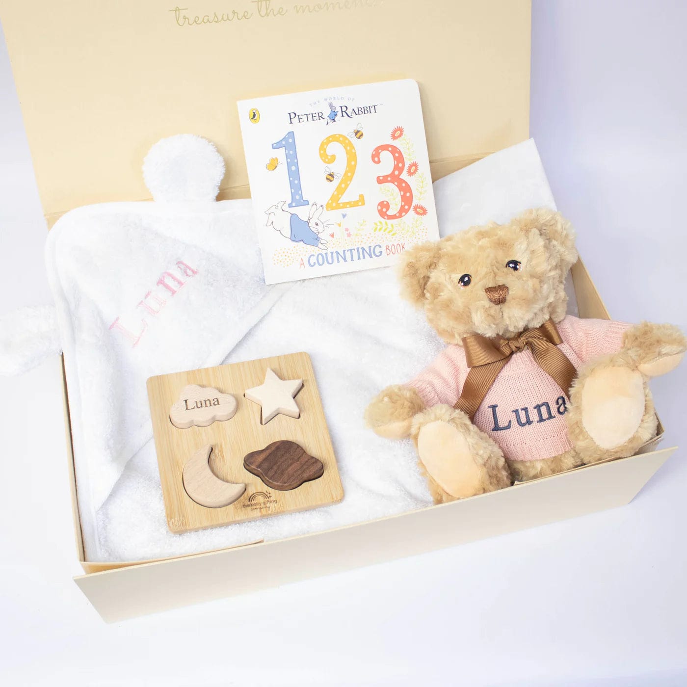 Luxury Promise Cosmic set: towel, teddy, counting book, star puzzle AVC1349