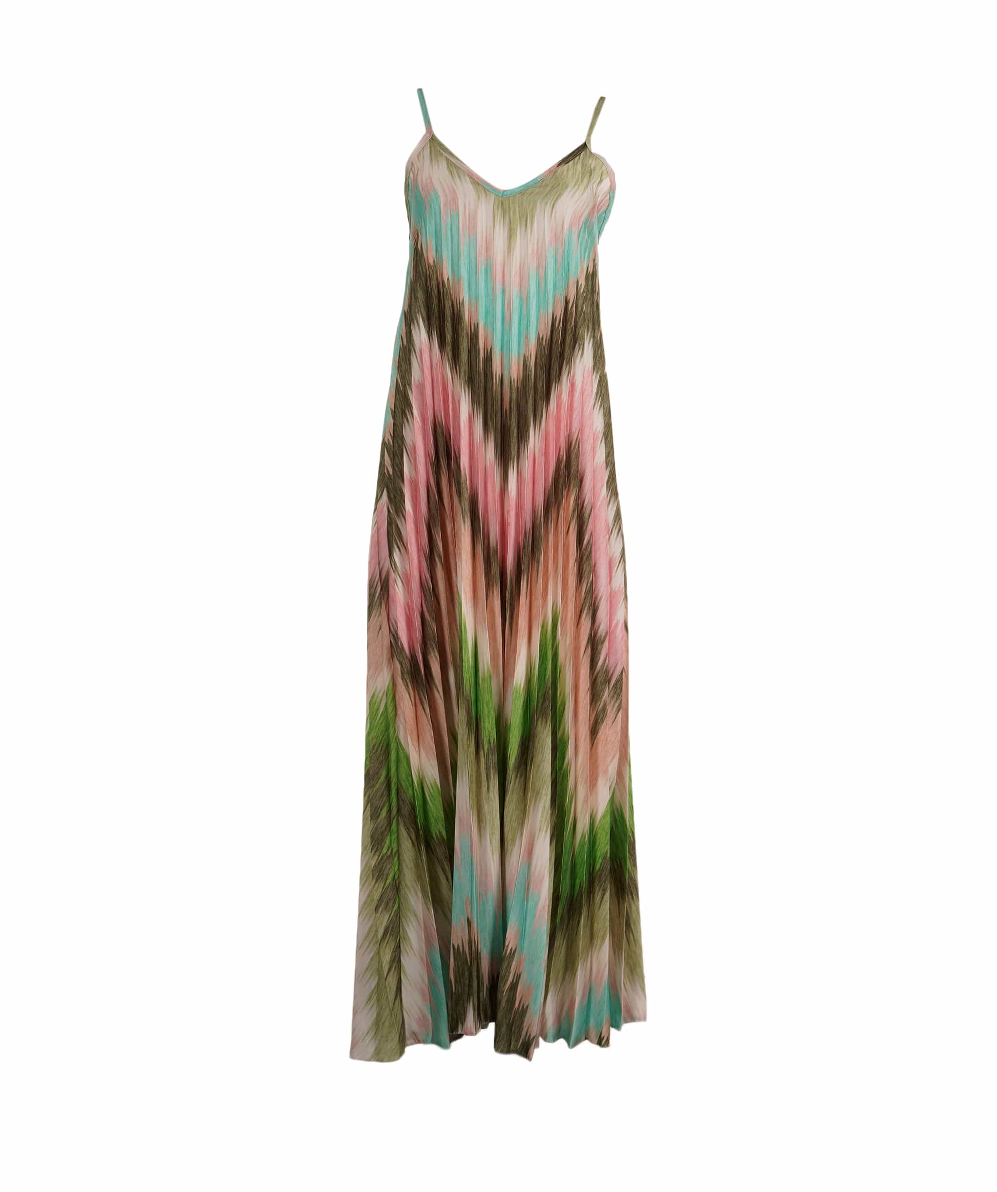 Luxury Promise Desire Khaki/ Dusky Print Crinkle Maxi ASL8288