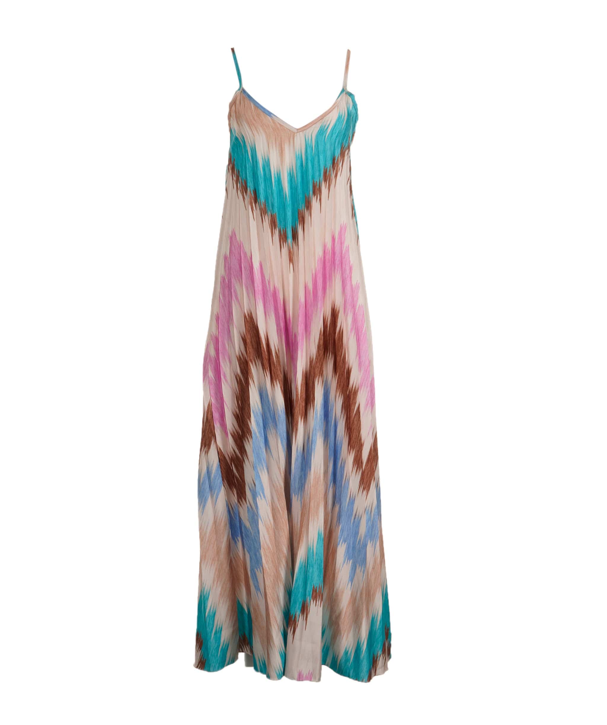 Luxury Promise Desire Turquoise / Pink Print Crinkle Maxi - ASL8287