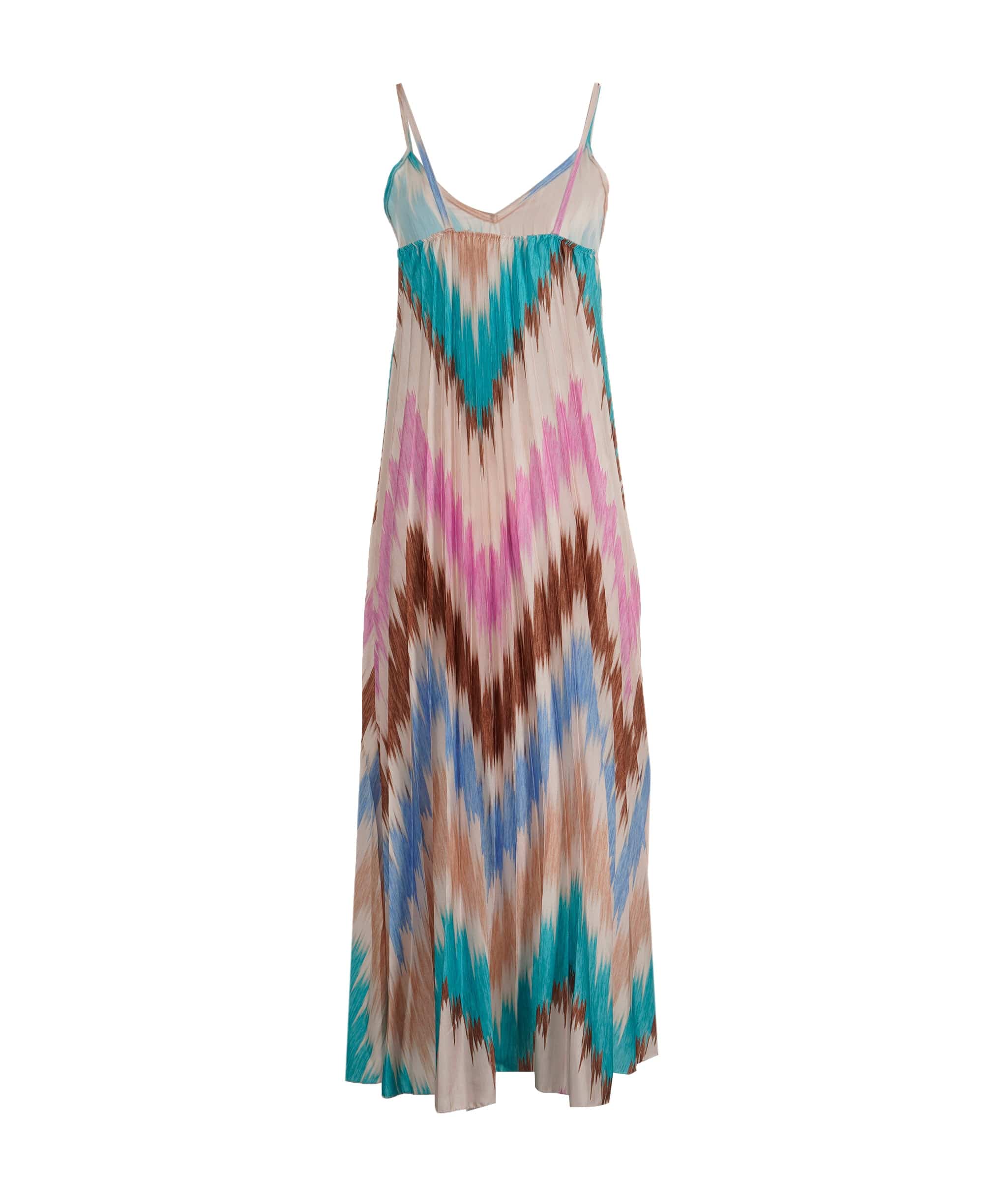 Luxury Promise Desire Turquoise / Pink Print Crinkle Maxi - ASL8287