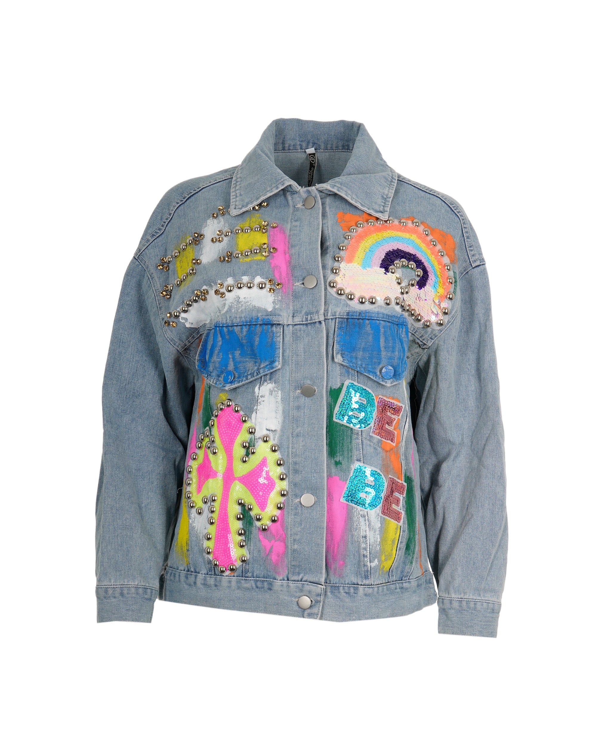 Luxury Promise KISS emberllished jean jacket ASL8279