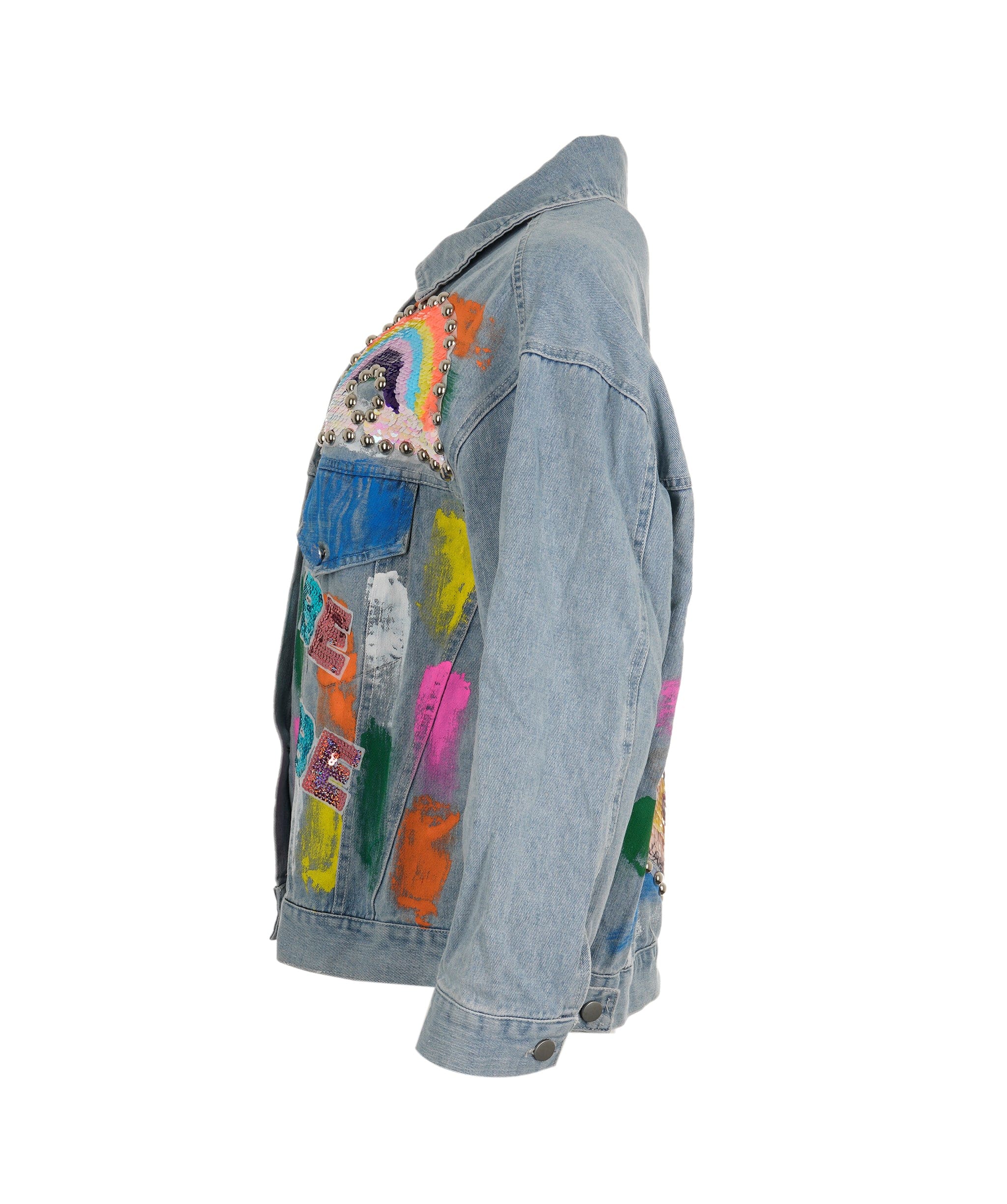 Luxury Promise KISS emberllished jean jacket ASL8279