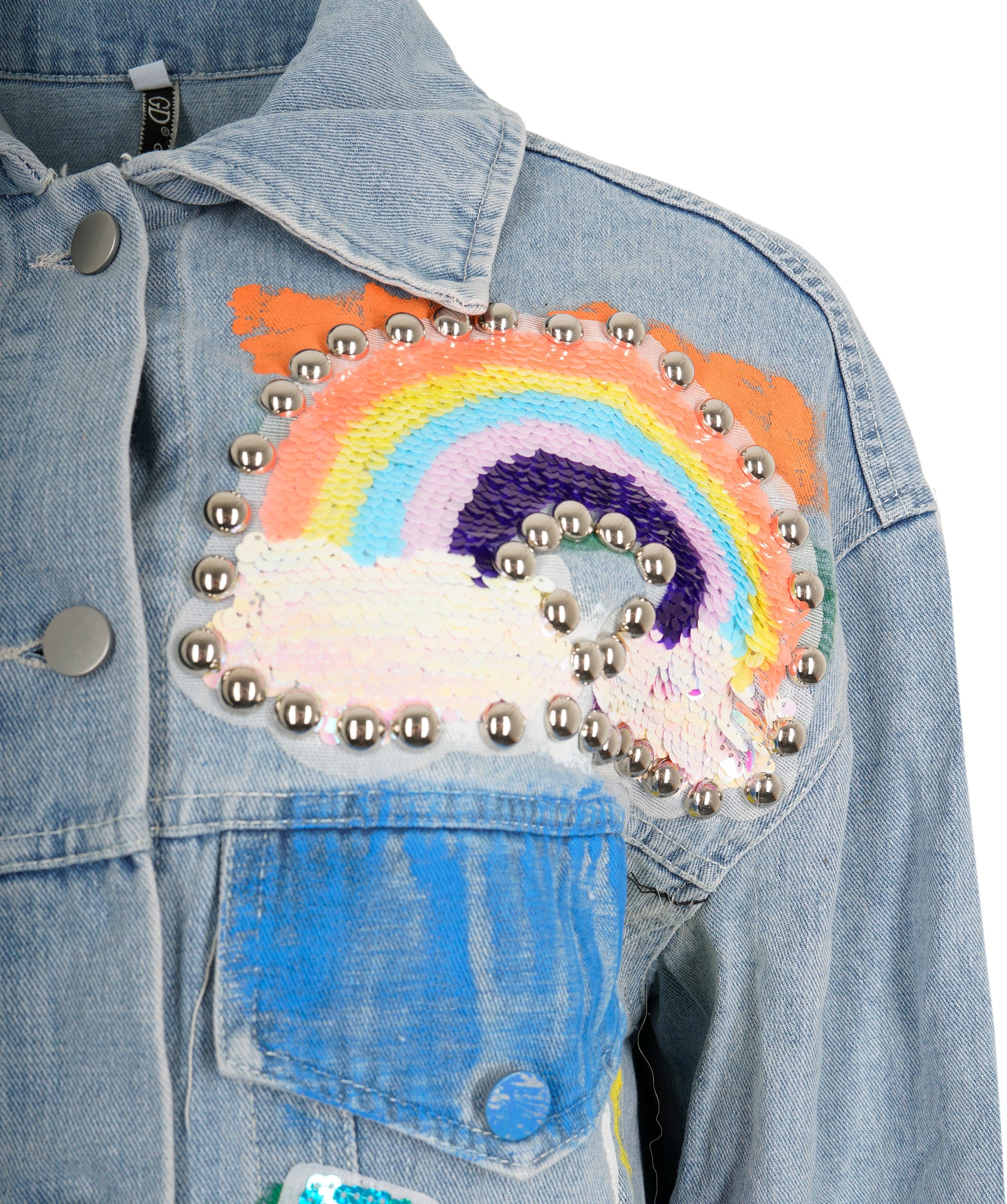 Luxury Promise KISS emberllished jean jacket ASL8279