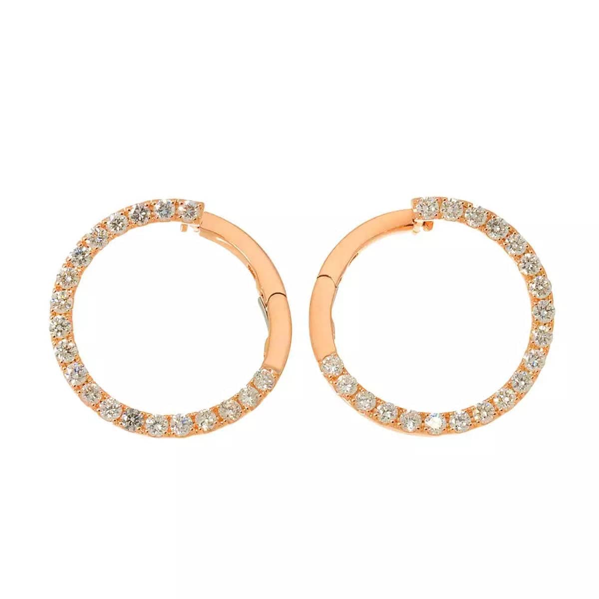 Luxury PROMISE Diamond 0.50ct/0.50ct Earrings Pierced 18K PG Pink Gold 750 90250719