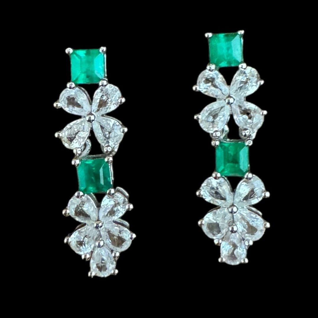 Luxury Promise Emerald and Diamond Drop Earrings