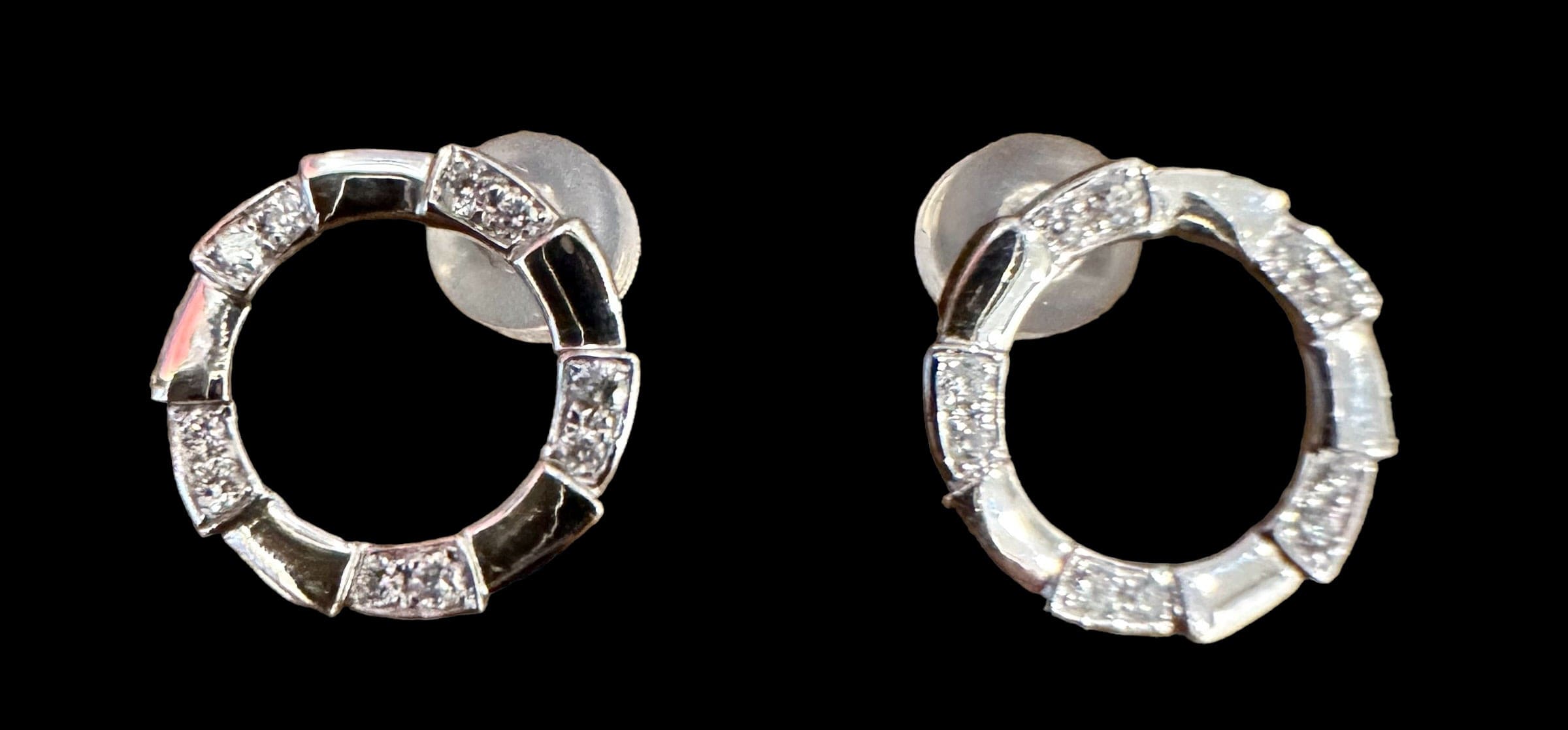 Luxury Promise Open circle diamond stud earrings