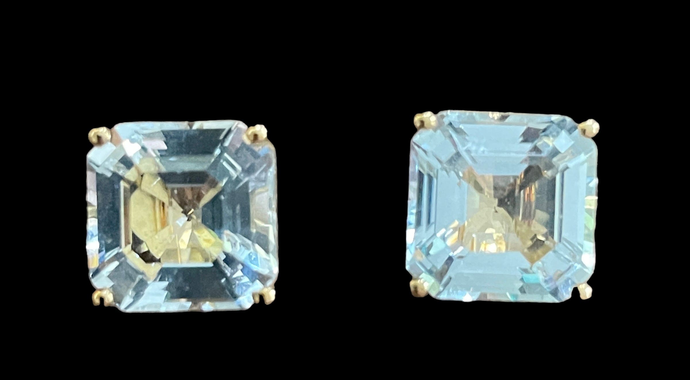 Luxury Promise Princess Cut Aquamarine Earrings