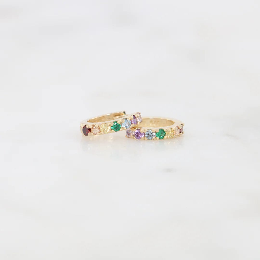 Luxury Promise 9Ct Gold Rainbow Hinged Huggies Earrings ASC2242