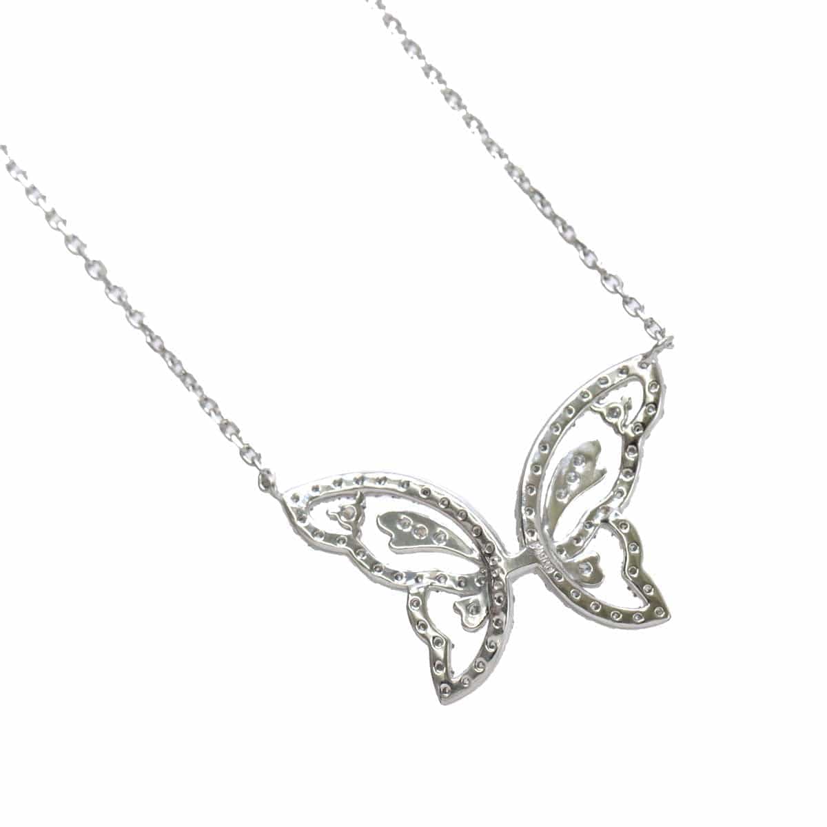 Luxury Promise Diamond 0.59ct Necklace 47cm Pt Butterfly ASL8756