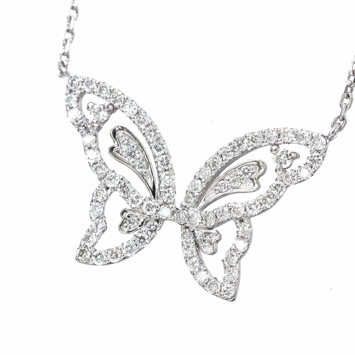 Luxury Promise Diamond 0.59ct Necklace 47cm Pt Butterfly ASL8756