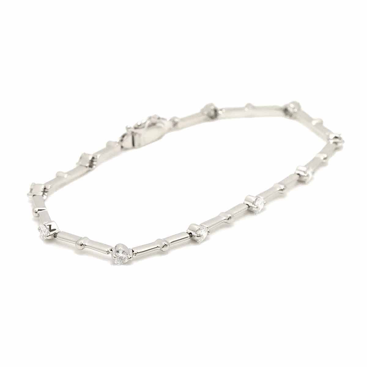 Luxury Promise Diamond 1.05ct Bracelet 17cm Pt Platinum Heart ASL8748