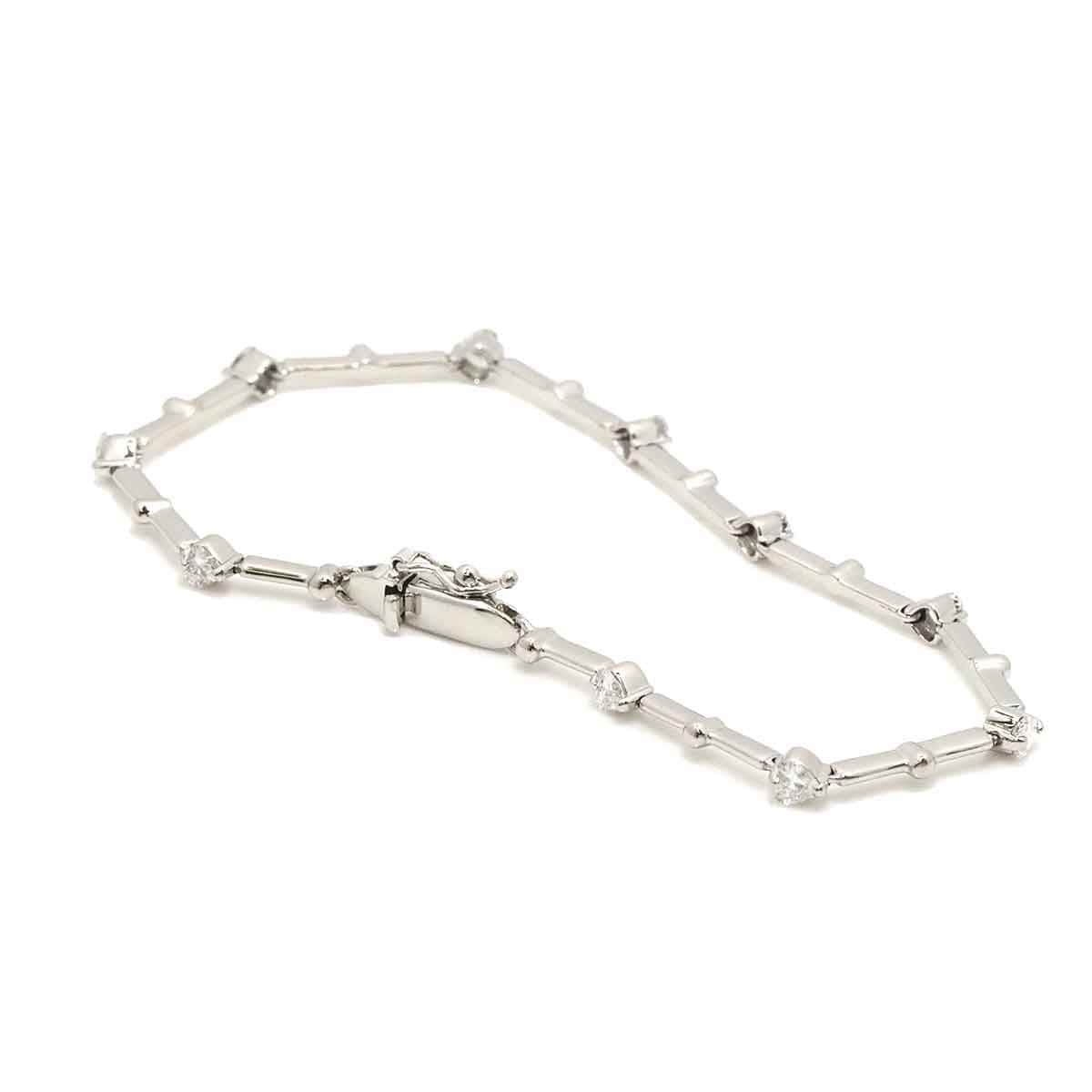 Luxury Promise Diamond 1.05ct Bracelet 17cm Pt Platinum Heart ASL8748