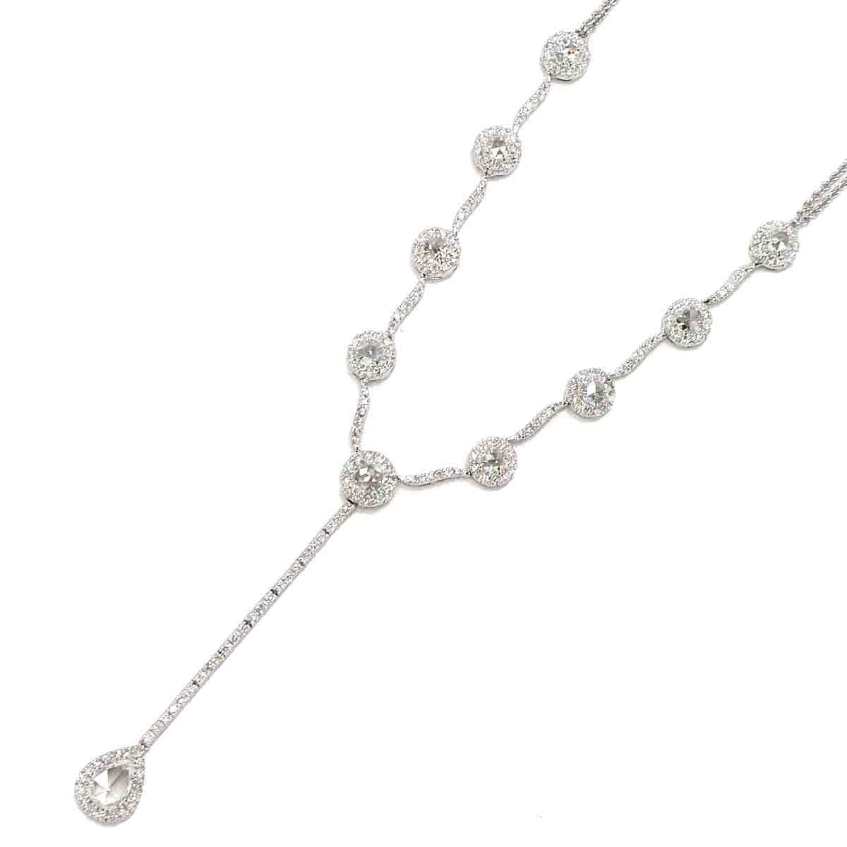 Luxury Promise Diamond 1.91ct/1.34ct Necklace 53cm K18 WG ASL8742