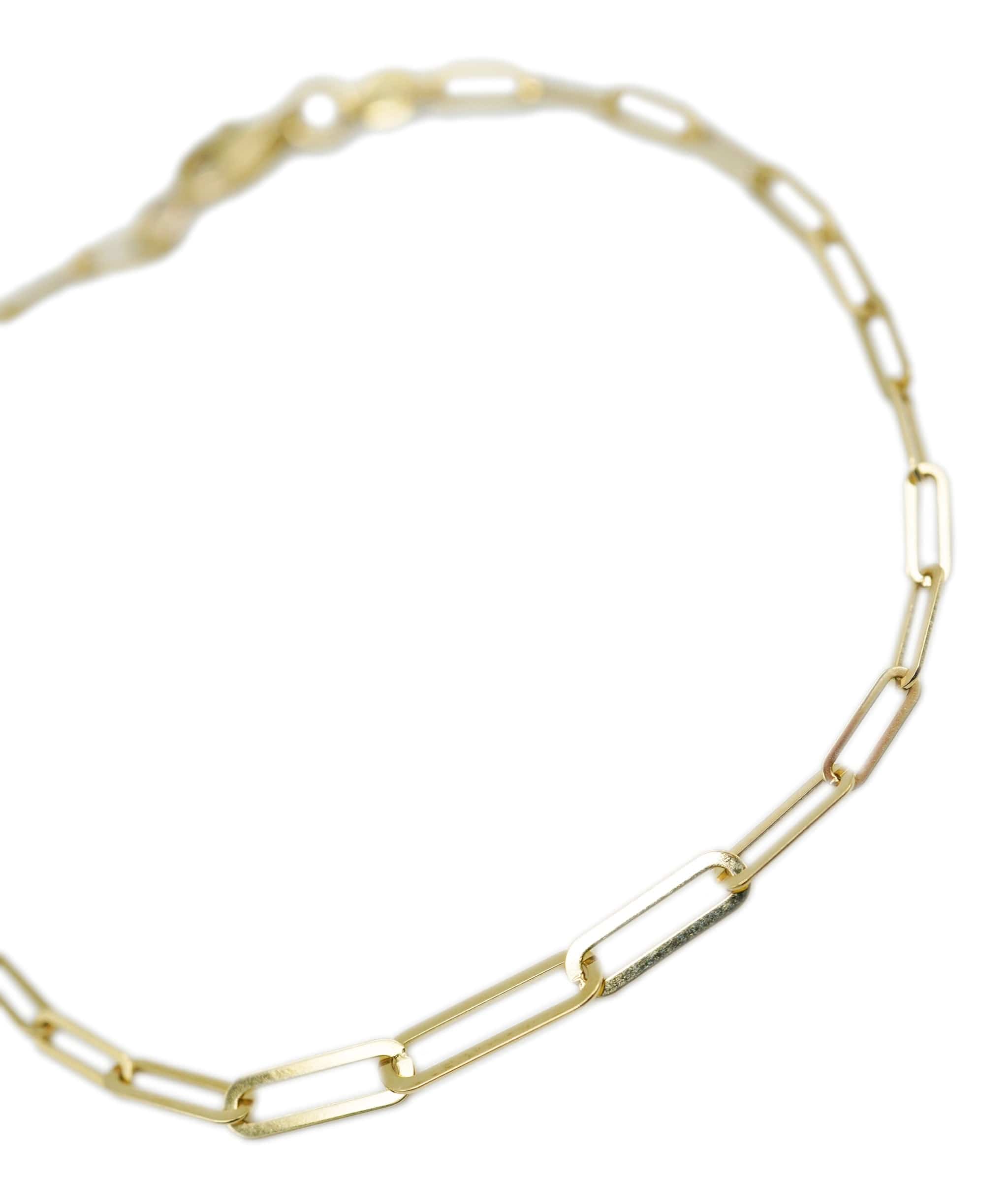 Luxury Promise Graduated Paperclip Bracelet 18K Yellow Gold AHL1006