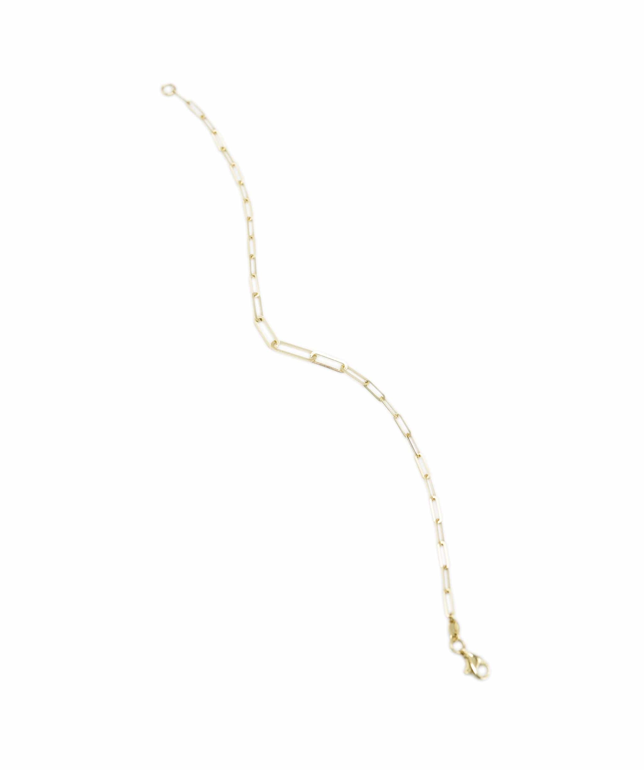 Luxury Promise Graduated Paperclip Bracelet 18K Yellow Gold AHL1006