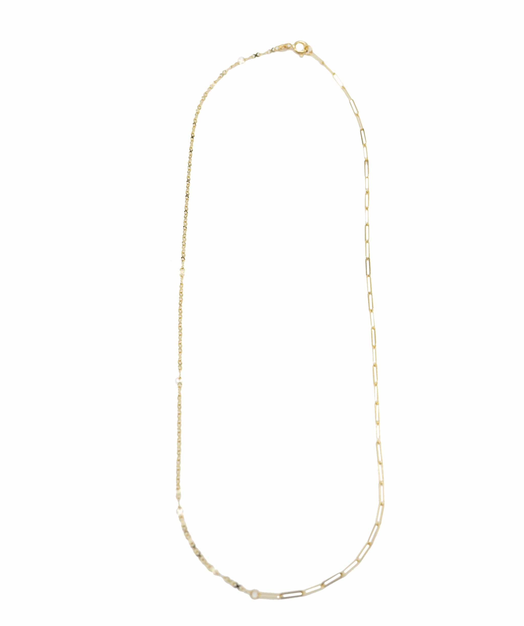 Luxury Promise Reversable necklace, Paperclip and fancy-linking 9 carat gold Length 18"/45cm AHL1009