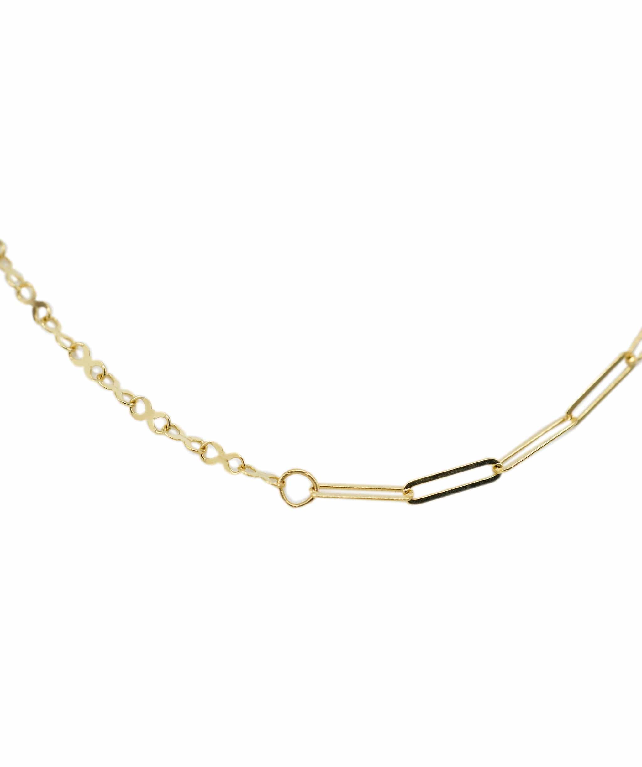 Luxury Promise Reversable necklace, Paperclip and fancy-linking 9 carat gold Length 18"/45cm AHL1009