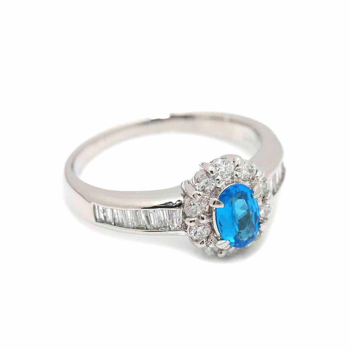 Luxury Promise Ring No. 11.5 Apatite 0.36ct Diamond 0.57ct Pt ASL8760