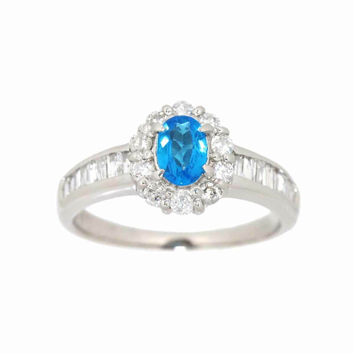 Luxury Promise Ring No. 11.5 Apatite 0.36ct Diamond 0.57ct Pt ASL8760