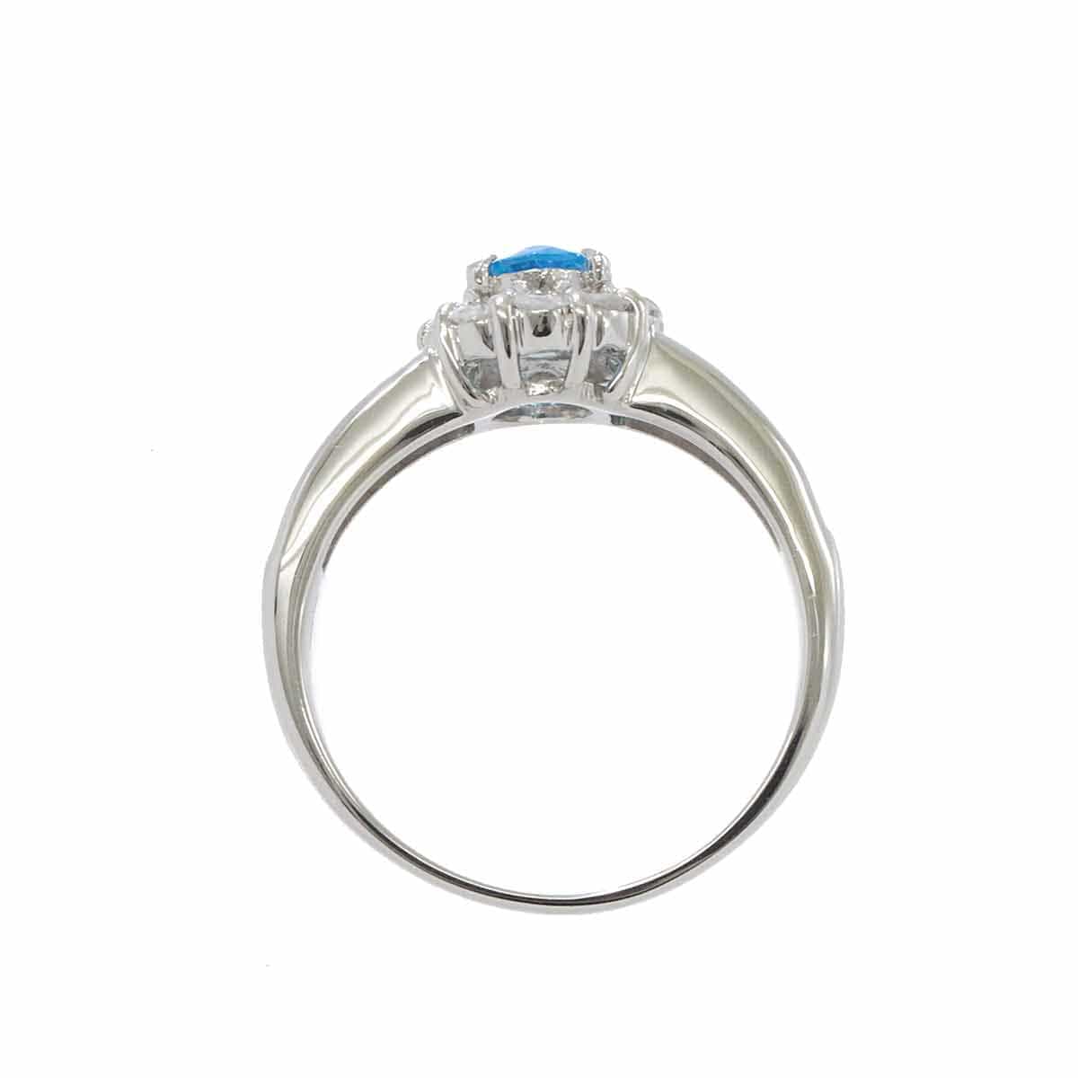 Luxury Promise Ring No. 11.5 Apatite 0.36ct Diamond 0.57ct Pt ASL8760