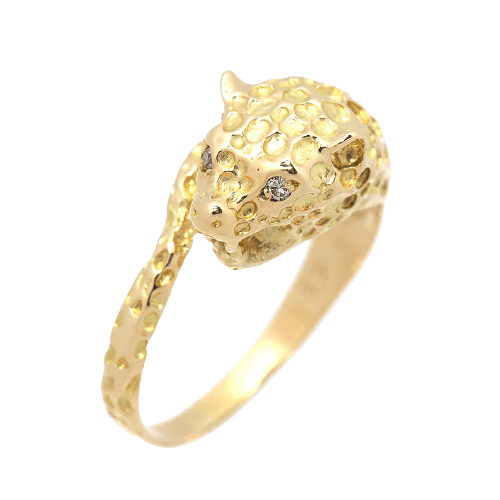 Luxury Promise Ring No. 11.5 diamond 0.02ct K18 YG animal ASL8758