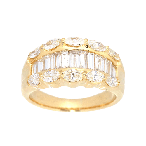 Luxury Promise Ring No. 11.5 Diamond 2.06ct K18 YG ASL8775