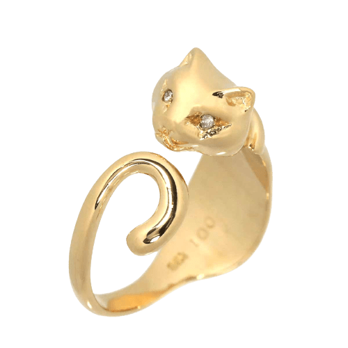 Luxury Promise Ring No. 8 diamond 0.01ct K18 YG cat ASL8755