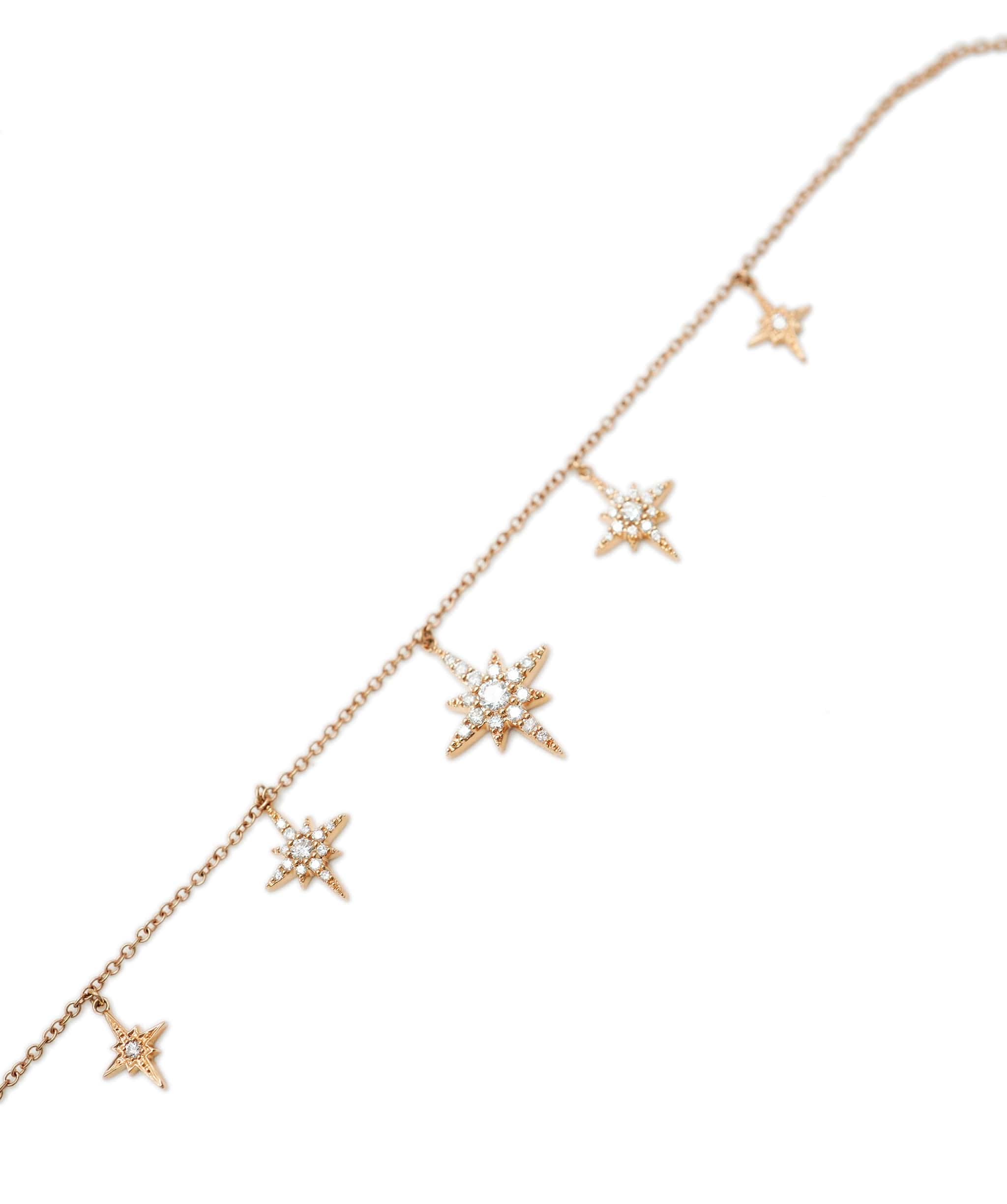 Luxury Promise Rose gold and diamond star necklace 18K RG (Apx 0.40cts total) AHL1026