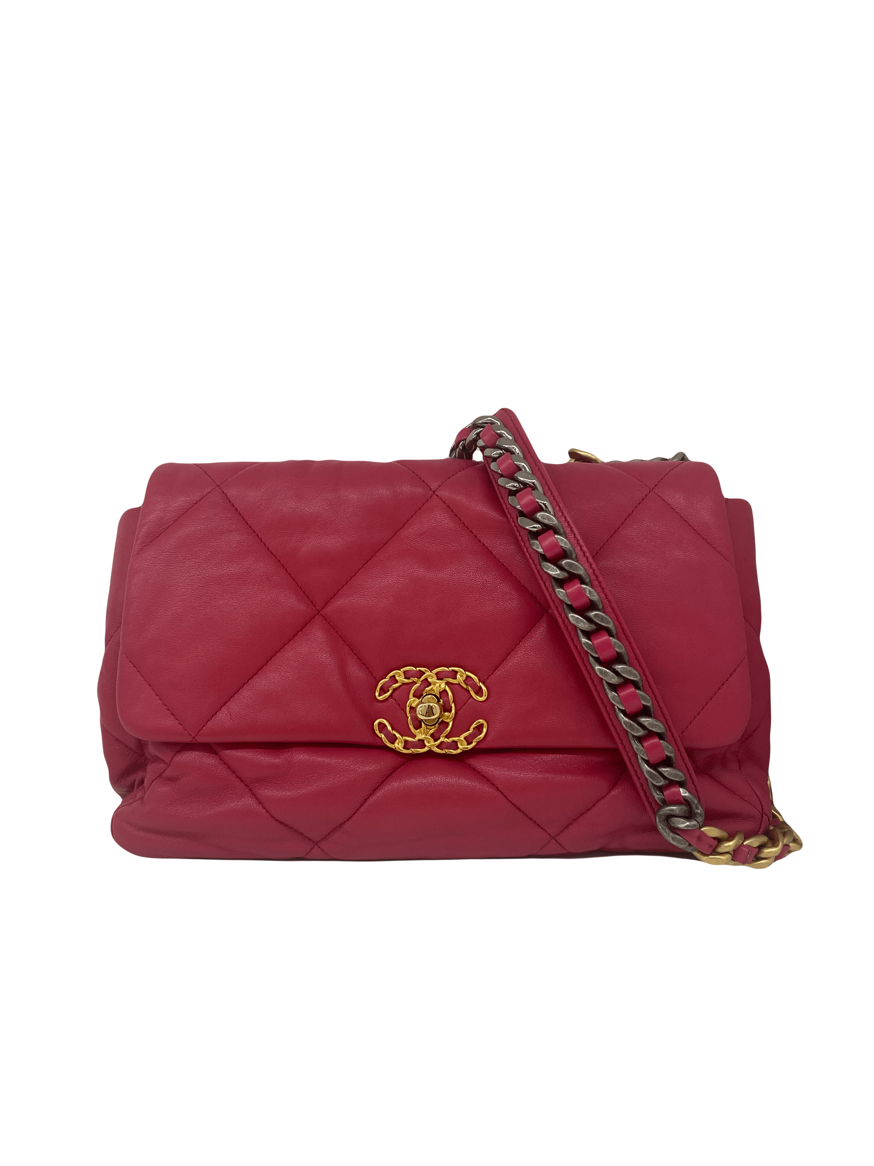 Luxury Promise Chanel 19 Large (Medium) Fuchsia Pink GHW