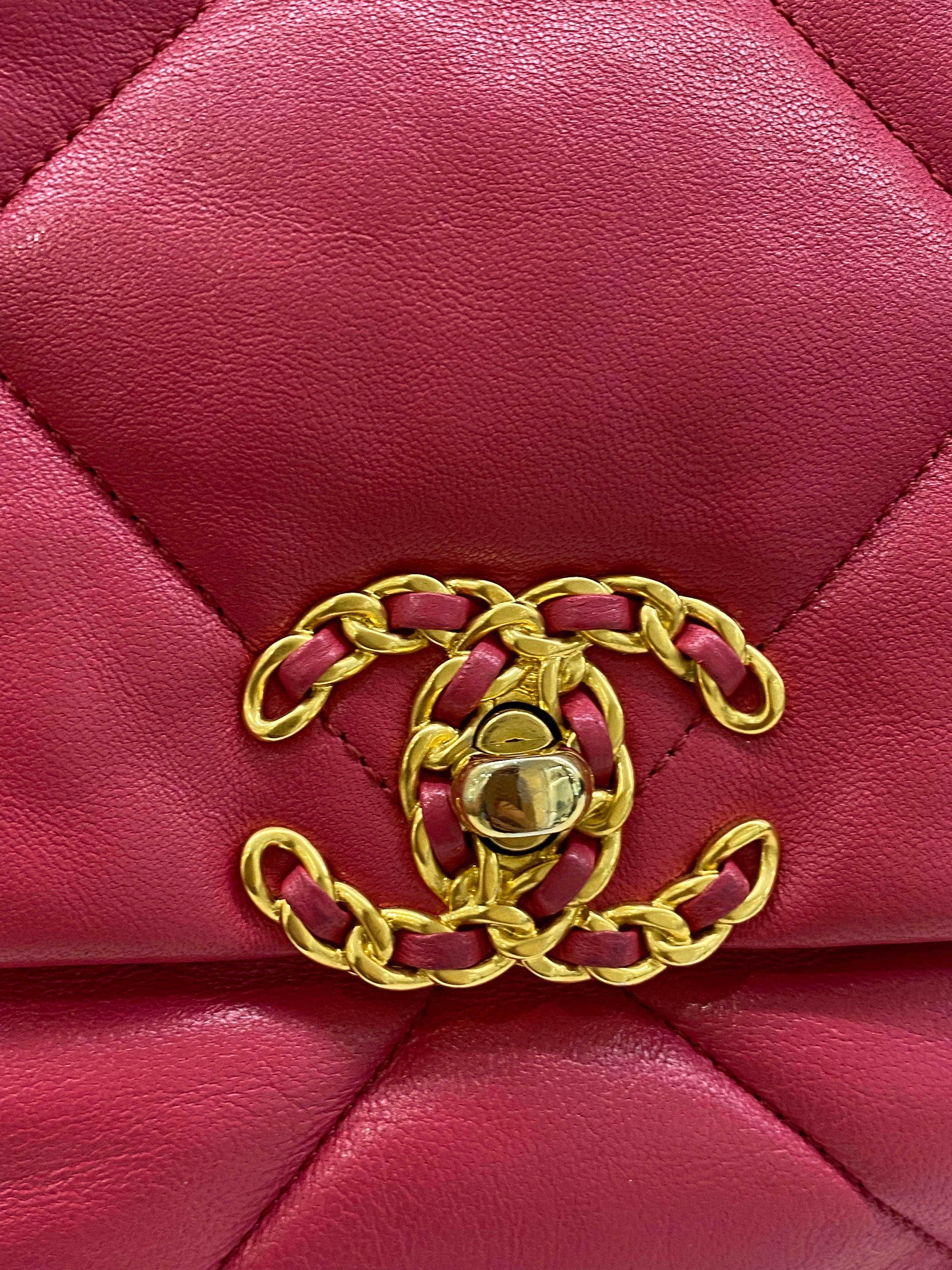 Luxury Promise Chanel 19 Large (Medium) Fuchsia Pink GHW