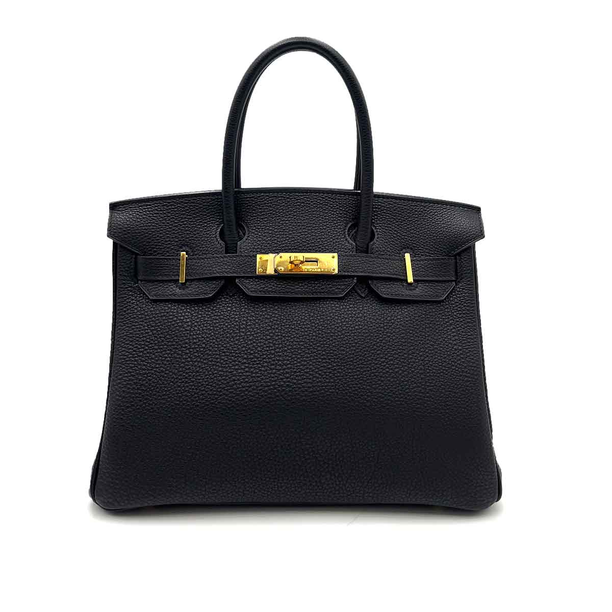 Luxury Promise HERMES BIRKIN 30 BLACK TOGO HAND BAG ▢G GHW 90234563