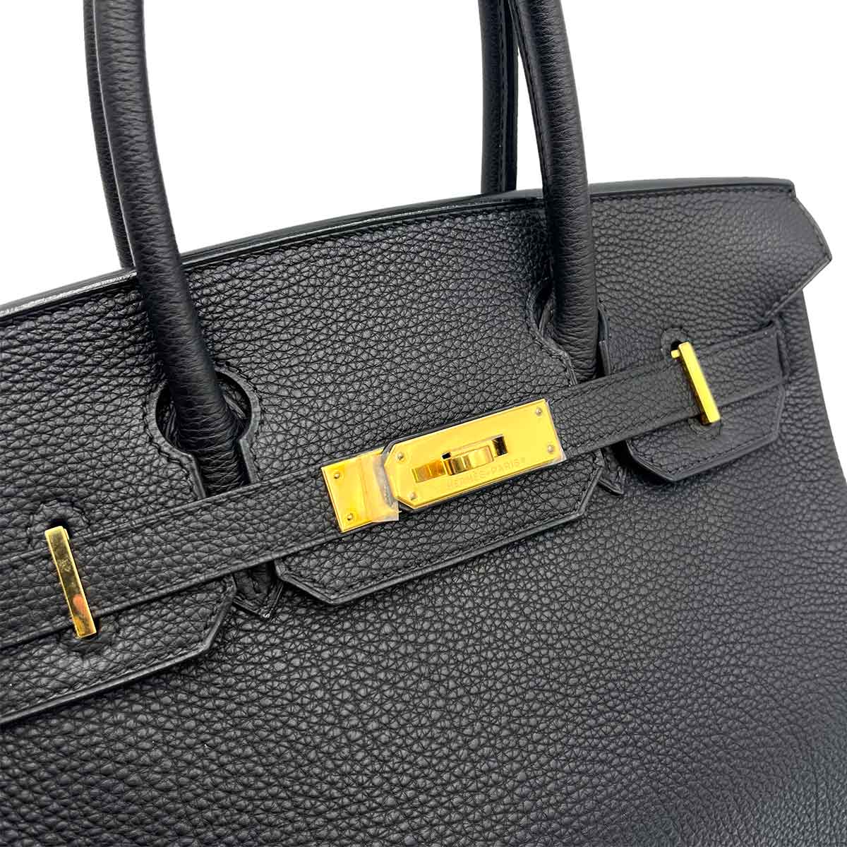 Luxury Promise HERMES BIRKIN 30 BLACK TOGO HAND BAG ▢G GHW 90234563