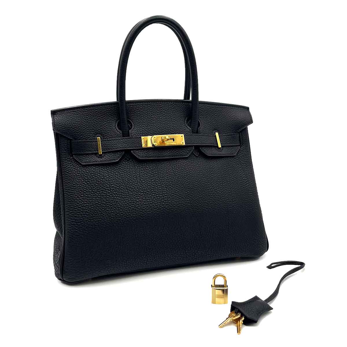 Luxury Promise HERMES BIRKIN 30 BLACK TOGO HAND BAG ▢G GHW 90234563