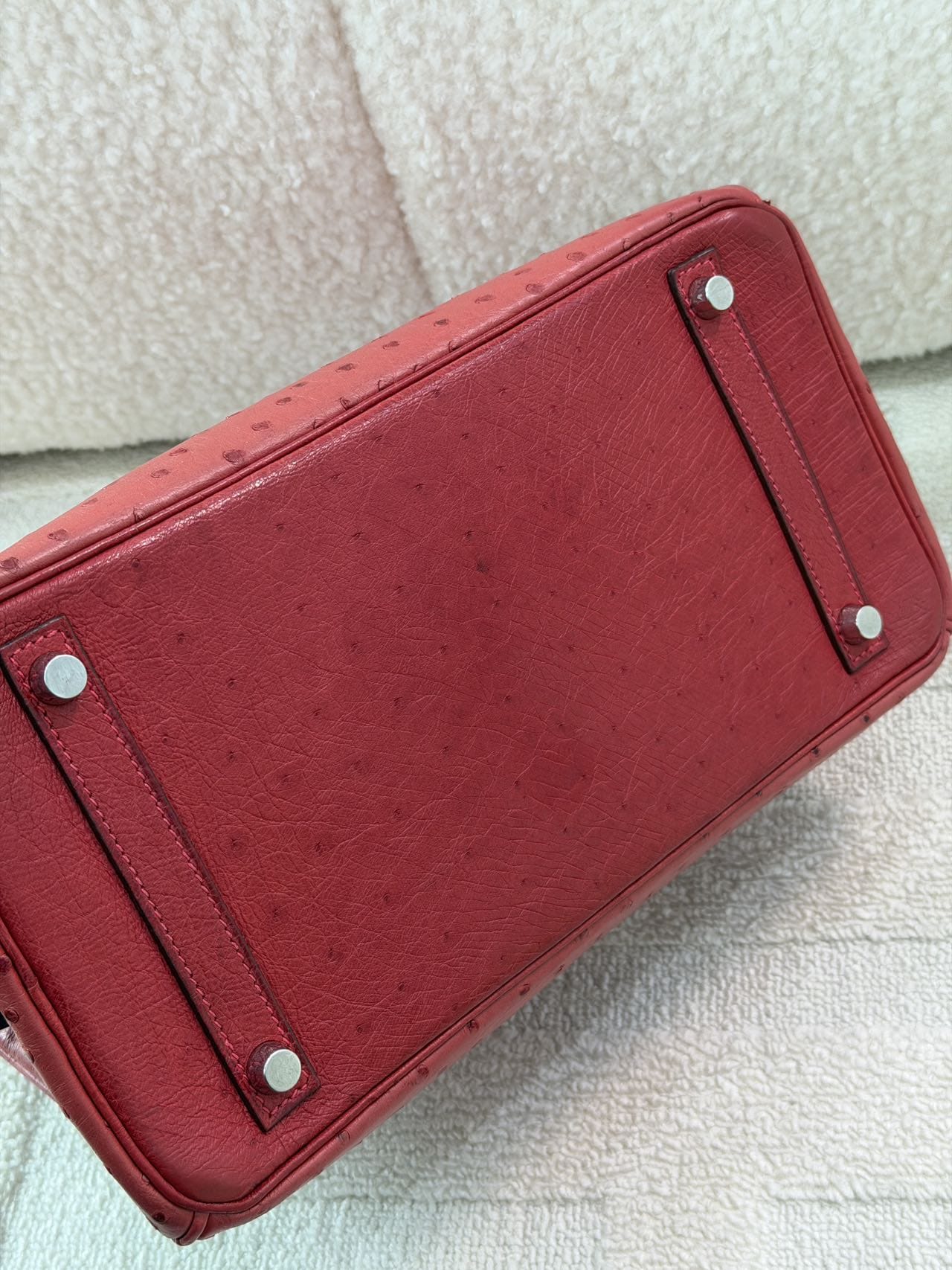 LUXURY PROMISE Hermes Birkin 30-Red Ostrich-PHW