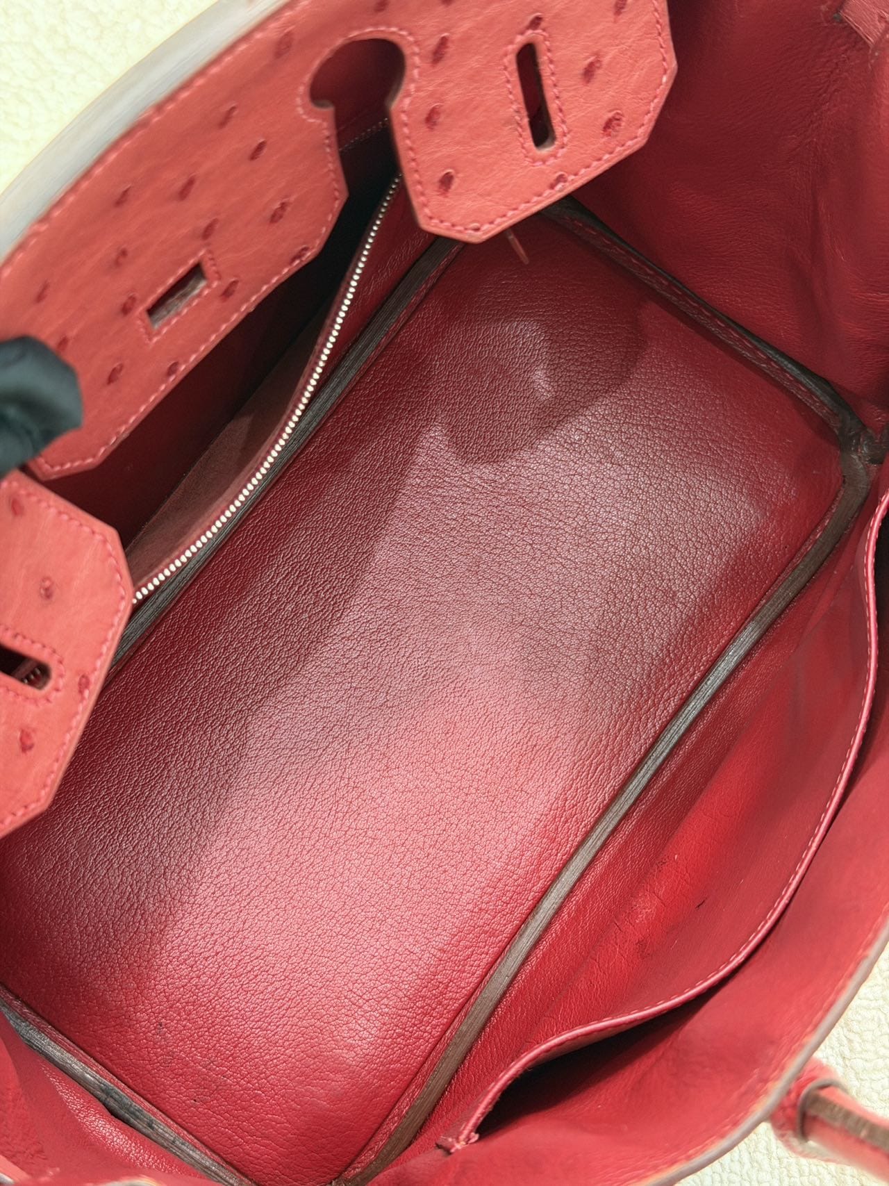 LUXURY PROMISE Hermes Birkin 30-Red Ostrich-PHW