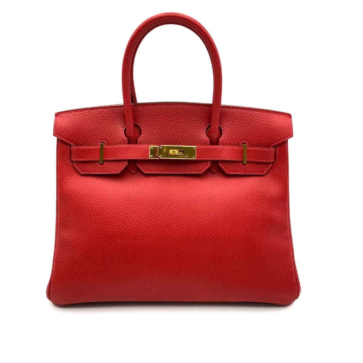 Luxury Promise HERMES BIRKIN 30 ROUGE VIF ARDENNES HAND BAG □D 90234626