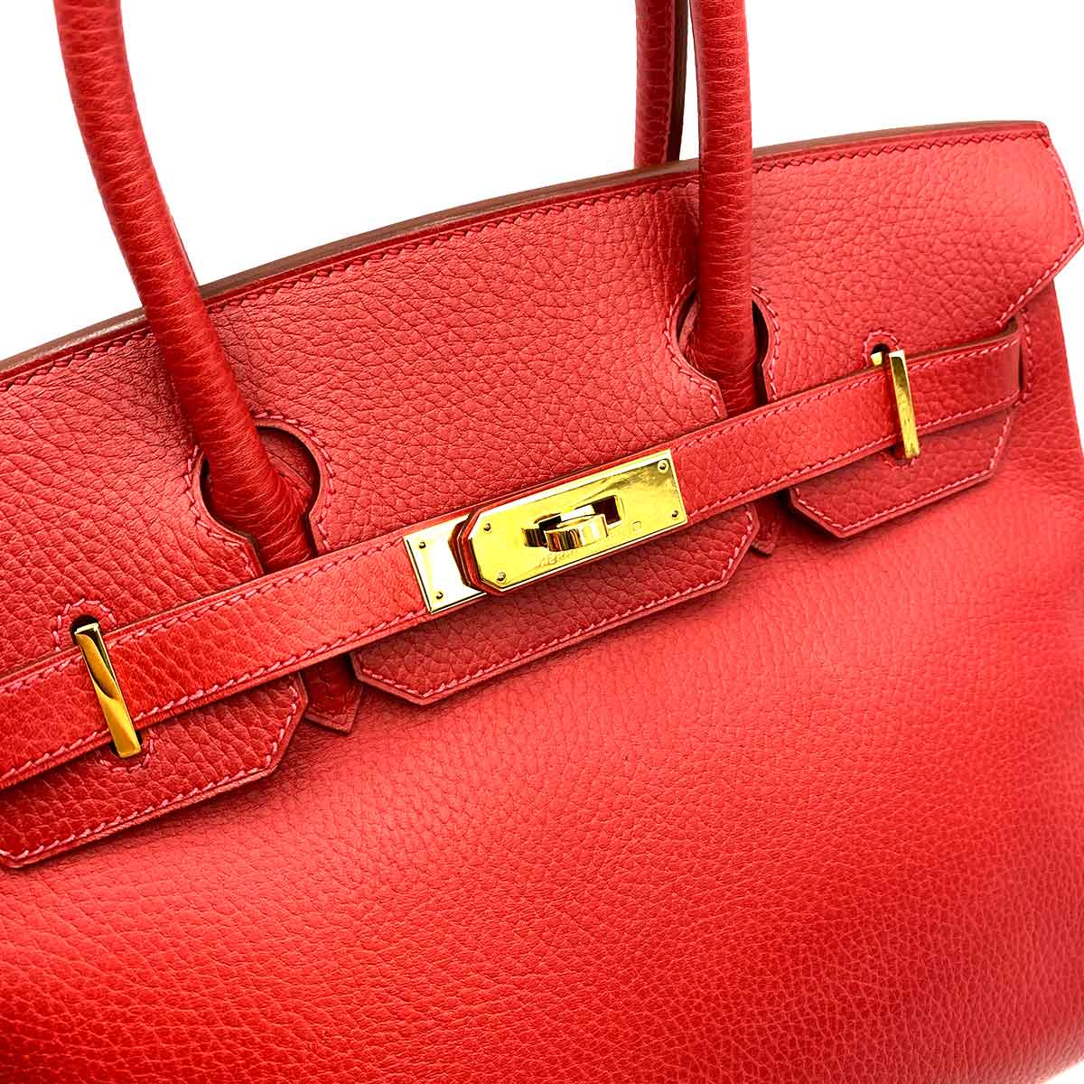 Luxury Promise HERMES BIRKIN 30 ROUGE VIF ARDENNES HAND BAG □D 90234626