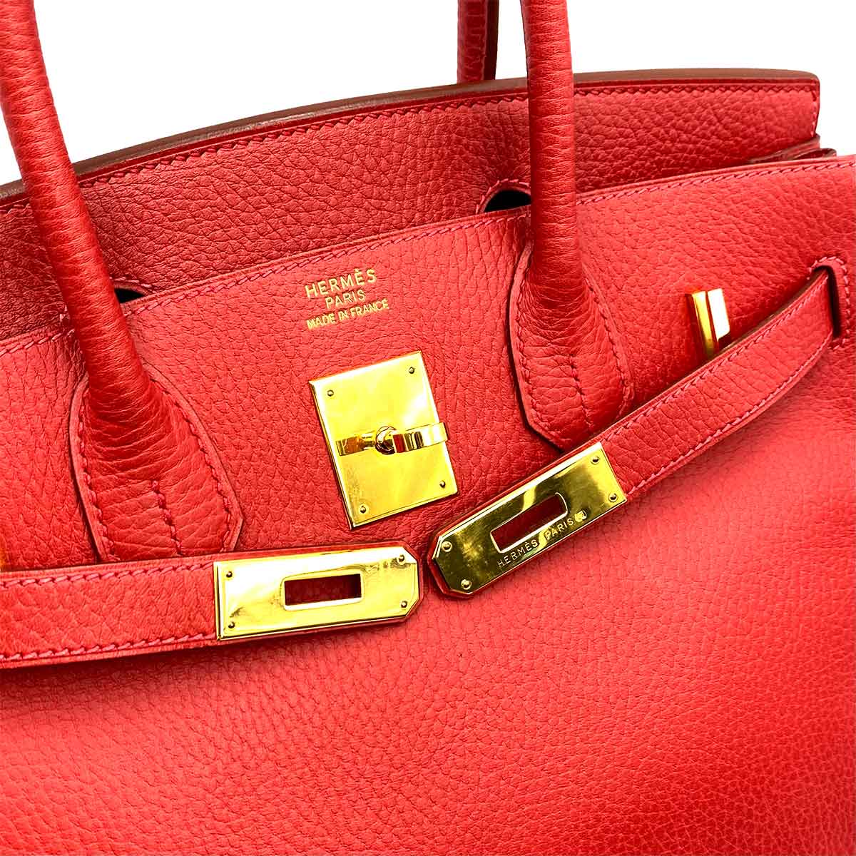 Luxury Promise HERMES BIRKIN 30 ROUGE VIF ARDENNES HAND BAG □D 90234626