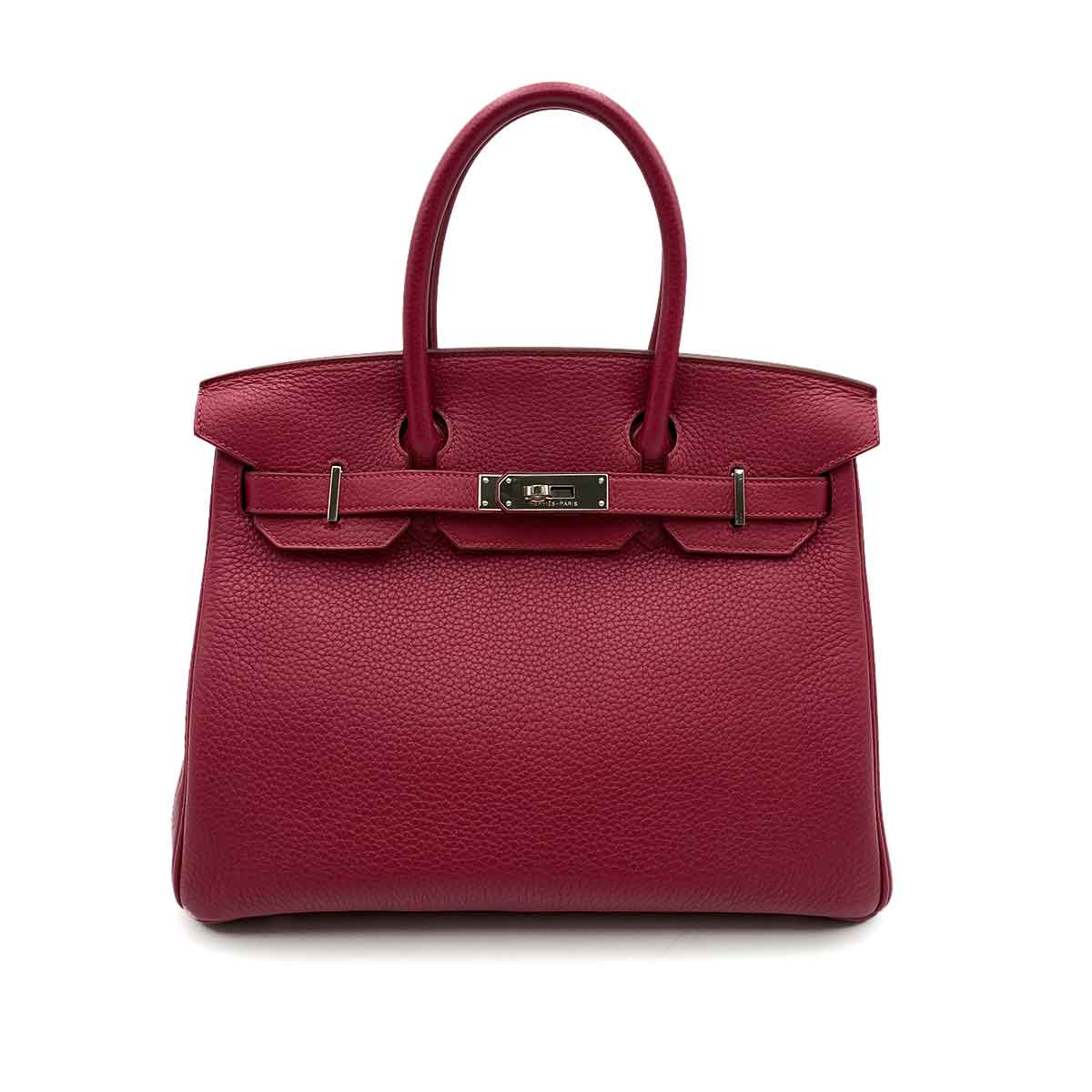 Luxury Promise HERMES BIRKIN 30 TAURILLON CLEMENCE RUBY HAND BAG SHW ▢N 90234625