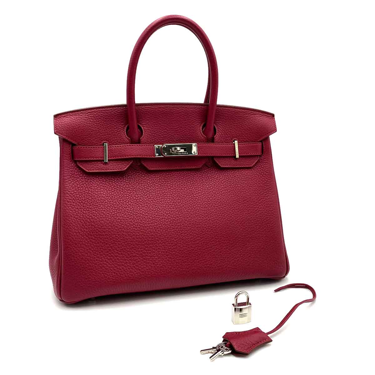 Luxury Promise HERMES BIRKIN 30 TAURILLON CLEMENCE RUBY HAND BAG SHW ▢N 90234625