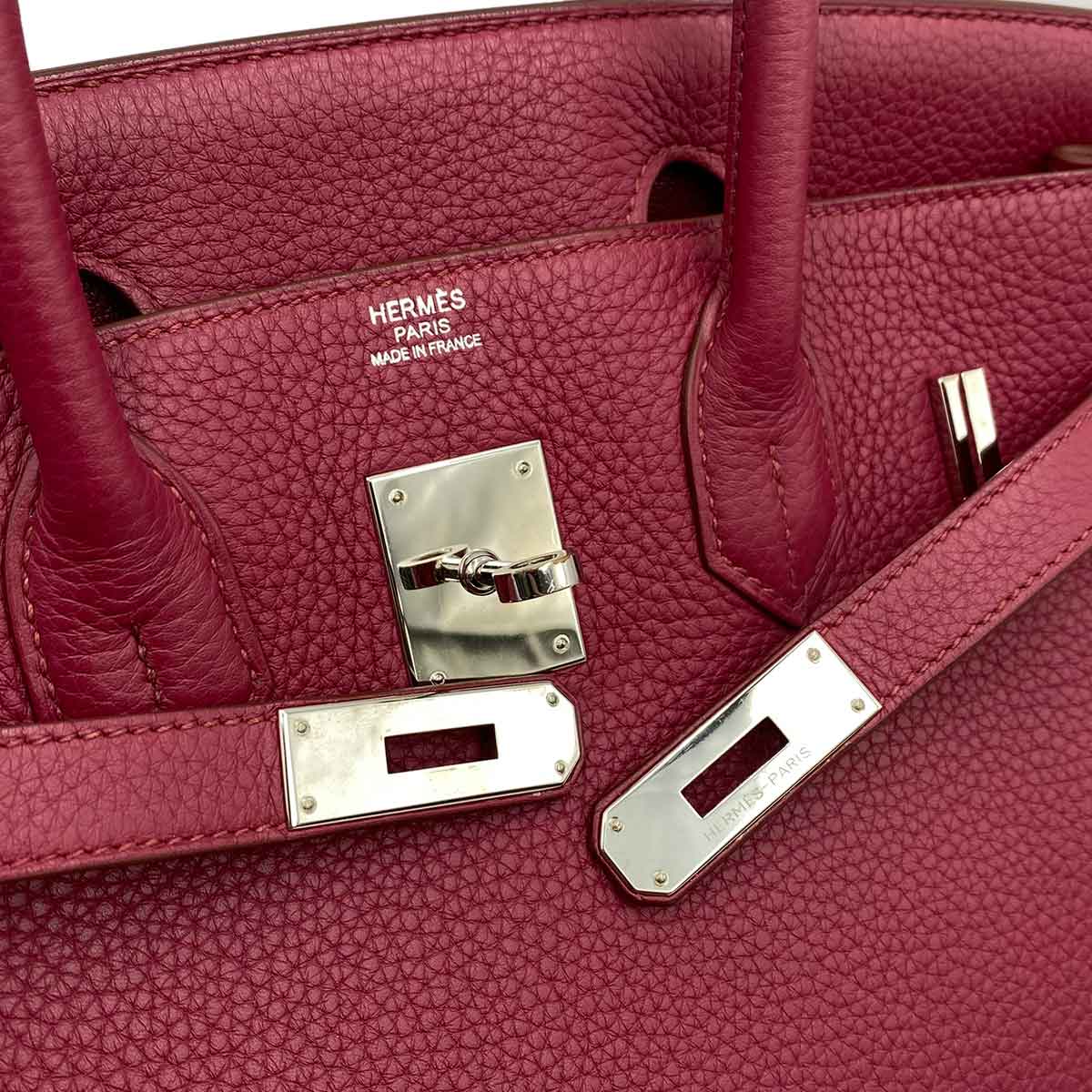 Luxury Promise HERMES BIRKIN 30 TAURILLON CLEMENCE RUBY HAND BAG SHW ▢N 90234625