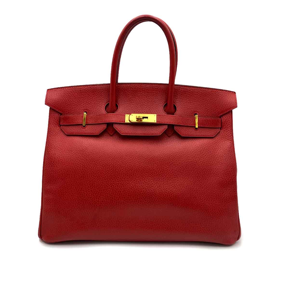 Luxury Promise HERMES BIRKIN 35 ROUGE VIF ARDENNES HAND BAG □B 90234560