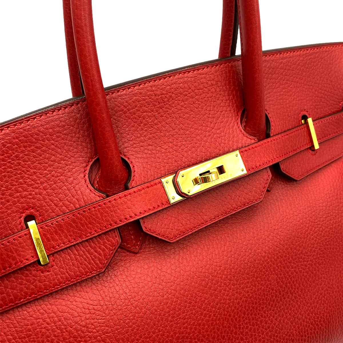 Luxury Promise HERMES BIRKIN 35 ROUGE VIF ARDENNES HAND BAG □B 90234560