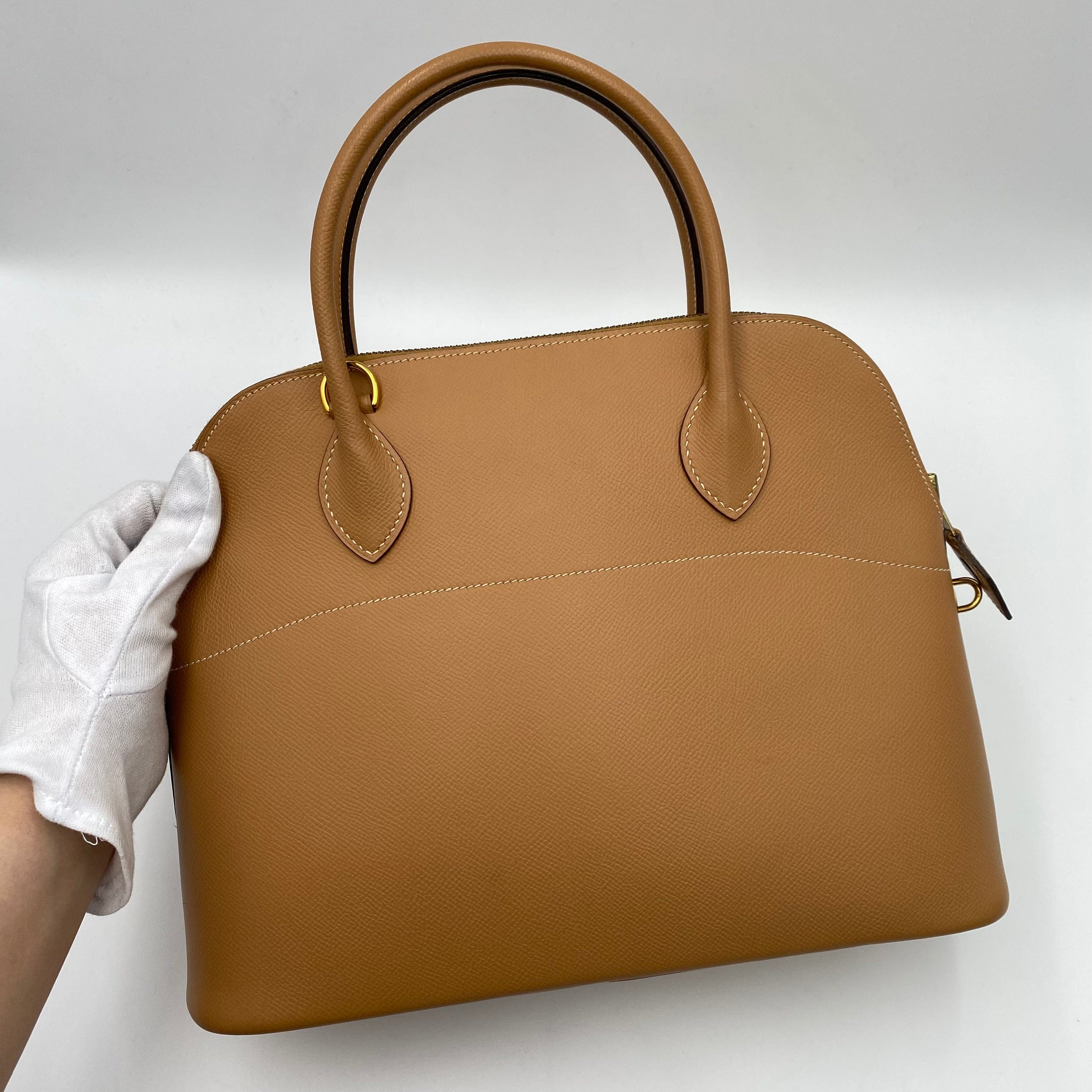 Luxury Promise HERMES BOLIDE 31 NATURAL COUCHEVEL HAND SHOULDER BAG □B 90220658