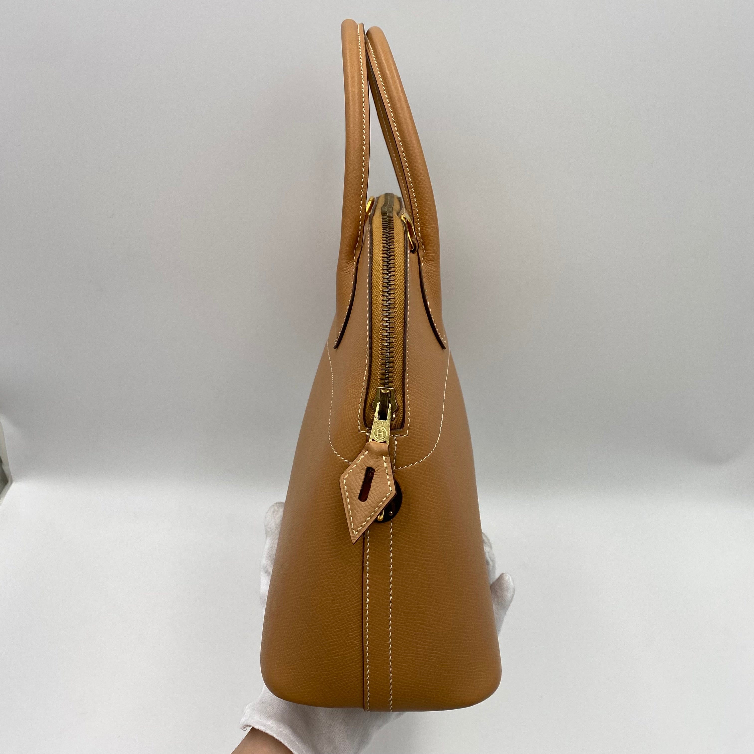 Luxury Promise HERMES BOLIDE 31 NATURAL COUCHEVEL HAND SHOULDER BAG □B 90220658