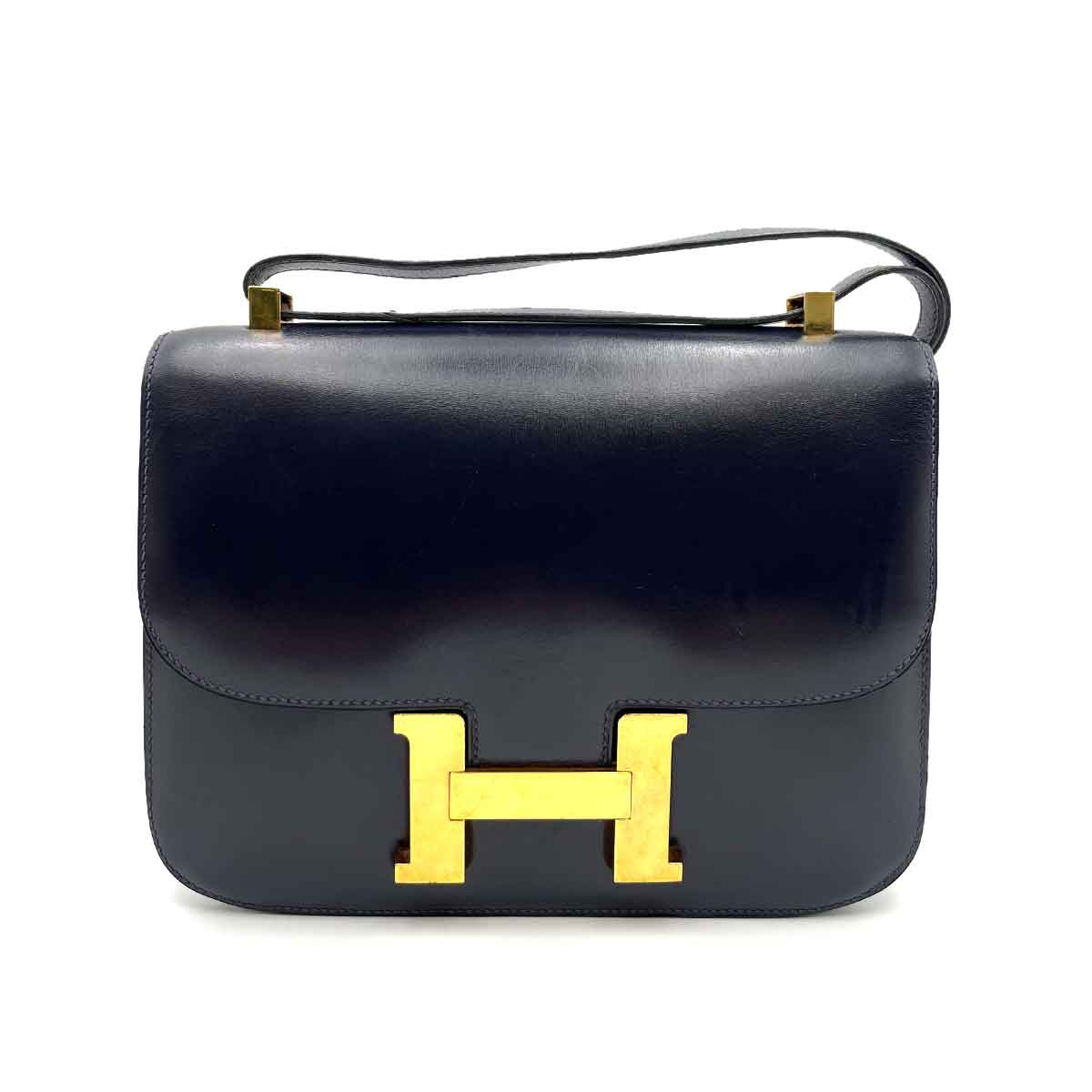 Luxury Promise HERMES CONSTANCE NAVY BOXCALF SHOULDER BAG  90234628