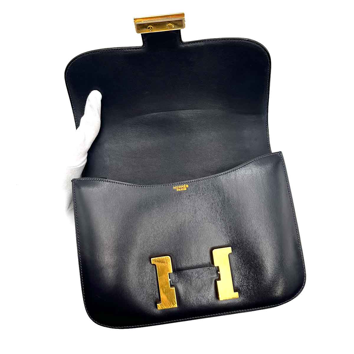 Luxury Promise HERMES CONSTANCE NAVY BOXCALF SHOULDER BAG  90234628