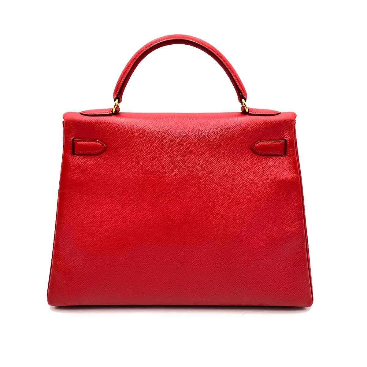 Luxury Promise HERMES KELLY 32 RETOURNE ROUGE VIF EPSON HAND SHOULDER BAG 〇X 90234623