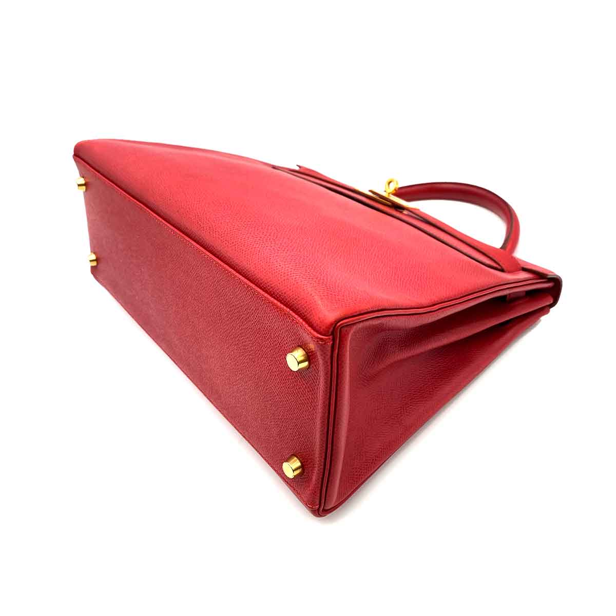 Luxury Promise HERMES KELLY 32 RETOURNE ROUGE VIF EPSON HAND SHOULDER BAG 〇X 90234623